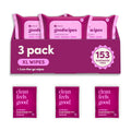 Flushable Wipes - Rosewater, 153 Wipes (3 Pack + 3 Singles)
