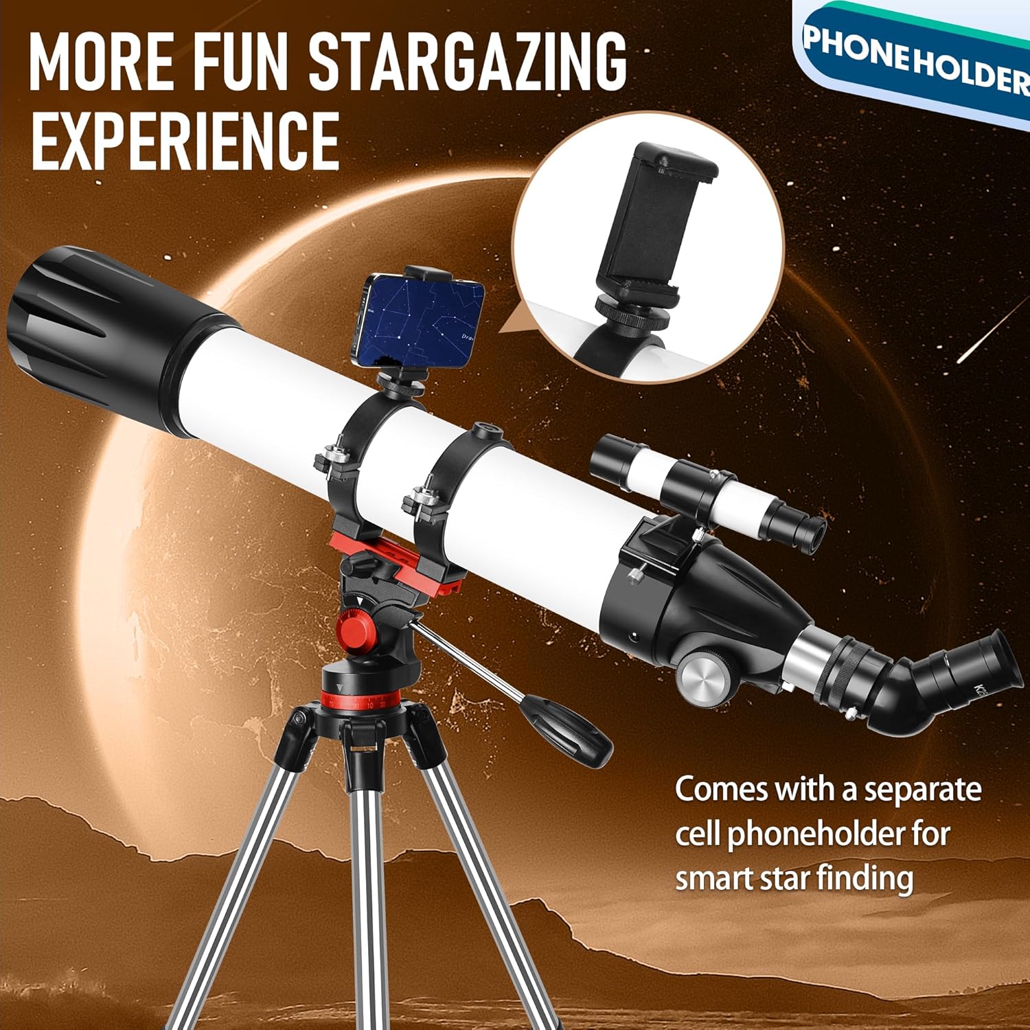 Telescope for Adults High Powered, 90mm 800mm Astronomy Refractor | Portable Professional Telescope for Adults &