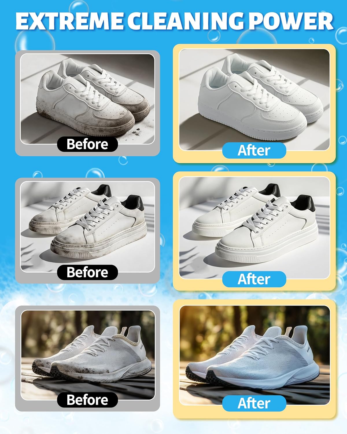 Shoe Cleaner, Sneaker Cleaner Kit with Brush and Towel, Deep Clean Shoe Cleaning Kit for White Shoes