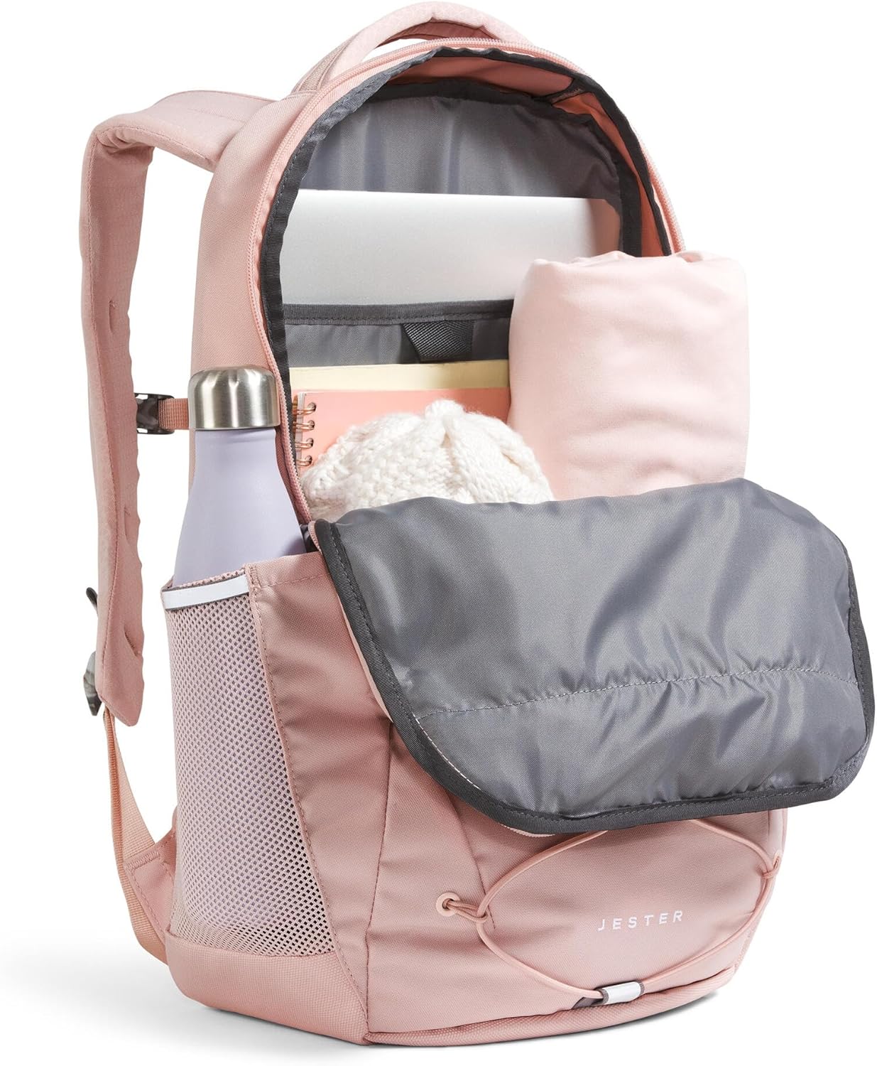 The North Face Women's Jester Everyday Laptop Backpack - Commuter Travel Bag, Laptop Sleeve, Water-Repellent, Pink