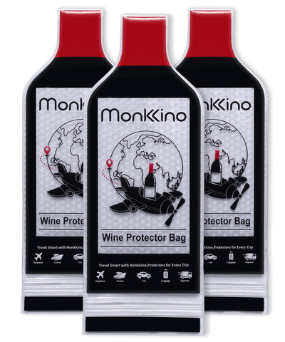 3 Pack Wine Bags for Travel, Bottle Protectors, Leakproof Carrier