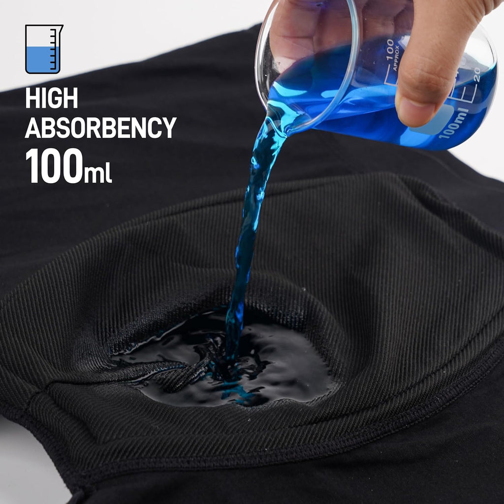 Men's Washable Incontinence Underwear 100ml Bladder Leak Black Small