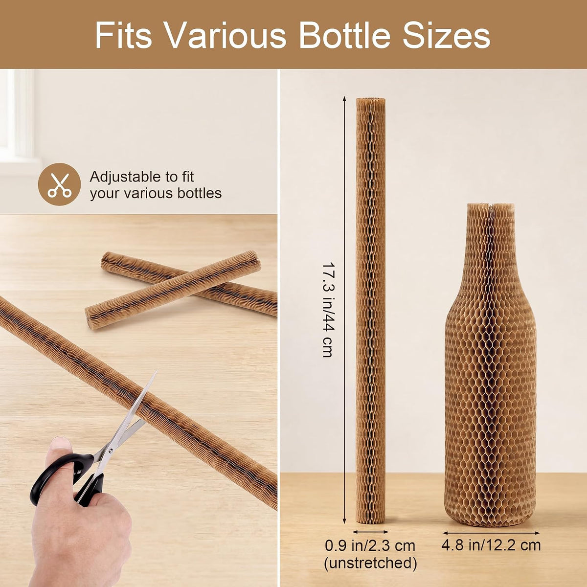 24 Pcs Wine Bottle Protector Sleeves by Honeycomb Paper