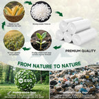 Small Compostable Trash Bags 2.6 Gallon - 100 Count Unscented Biodegradable Garbage Bag Bulk Clear White Durable