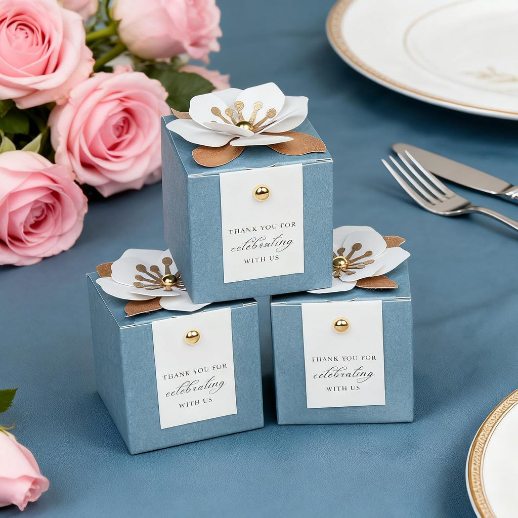 20 PCS Favor Boxes, Dusty Blue Candy Boxes 2.55x2.55x2.55
