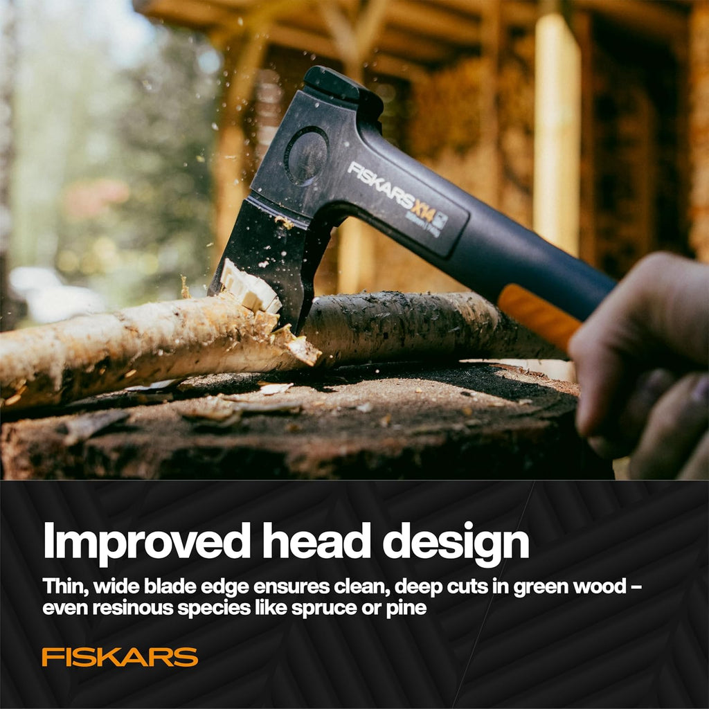 X14 Universal Axe 14", Camping Hatchet for Chopping Wood Kindling | Improved Head Design, Low-Friction Coated Steel