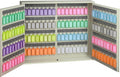 128-Key Cabinet with Lock, Wall Mount Wooden Key Organizer, Security Key Storage Box (128 Positions) with Numbered