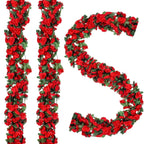 Artificial Red Rose Flower Garlands 10 PCS 82 FT for Backdrop