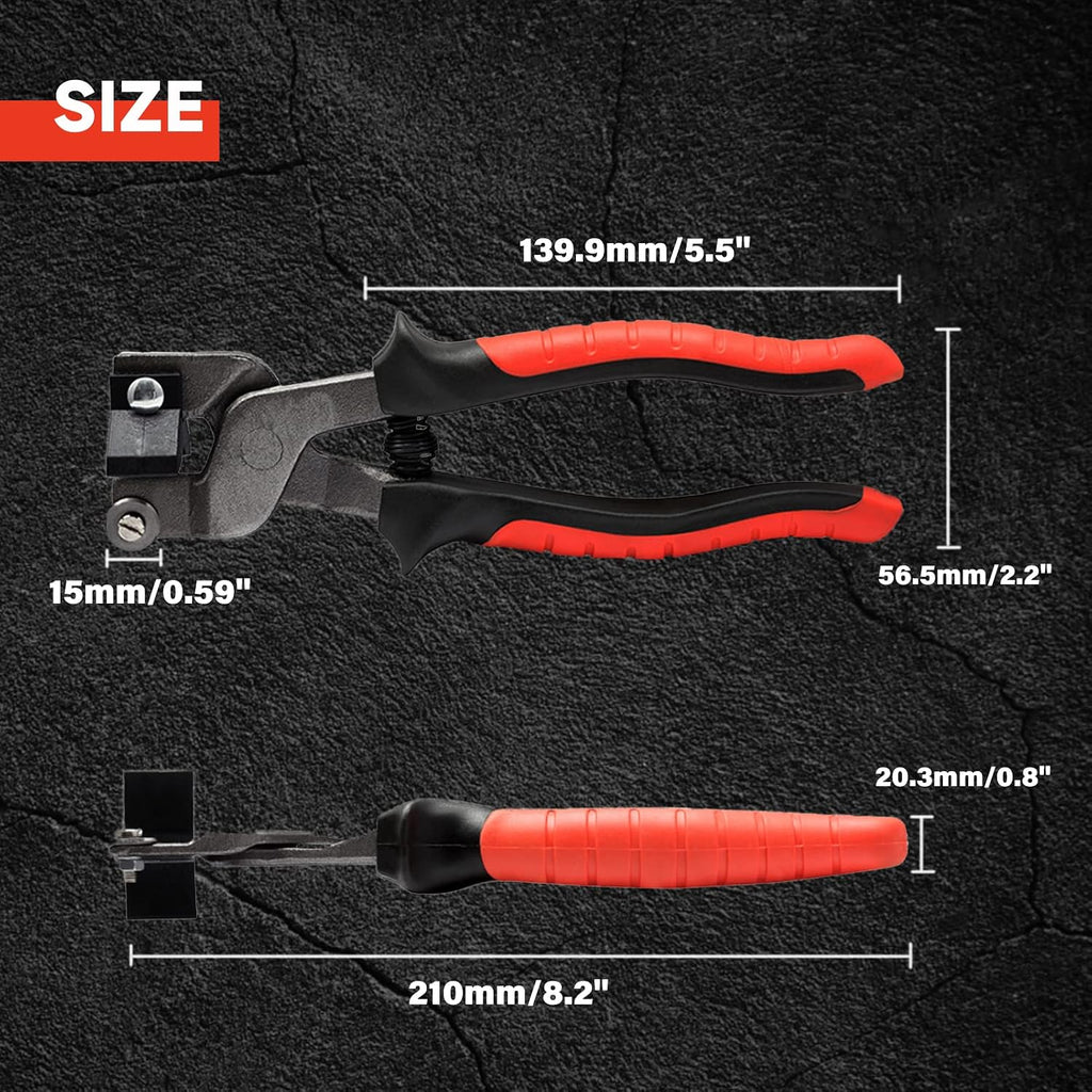 Mosaic Nippers 8" Tile Nippers with Breaker Bar Scoring Wheel | Strong Plastic Breaker Bar, Scoring Wheel, Cutting