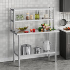 48x24 Inch Stainless Steel Work Table with Overshelves