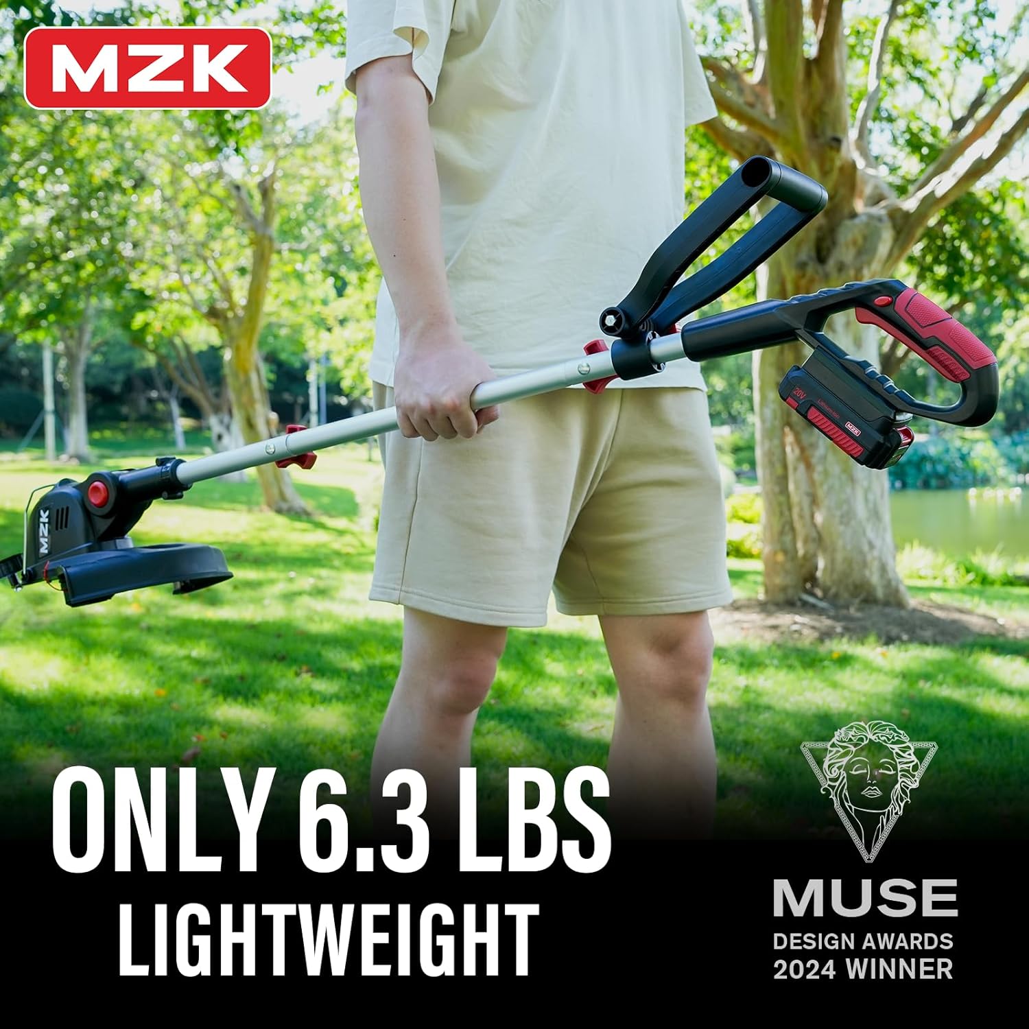 20V 12-Inch Cordless Weed Wacker, 8000 RPM, 4.0Ah Battery | Auto line feed trimmer with 8 spools for edging, grass
