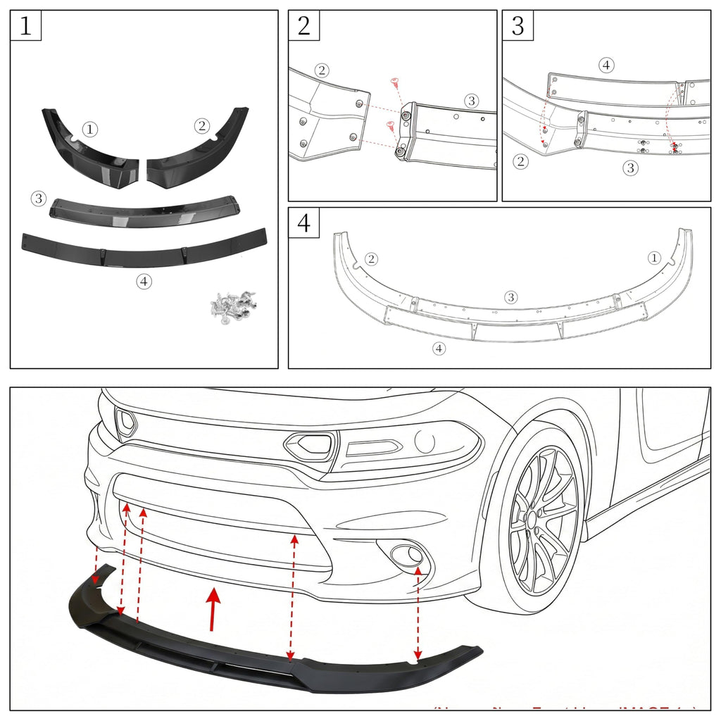 Front Bumper Lip Spoile for 2015-2023 Dodge Charger Accessories