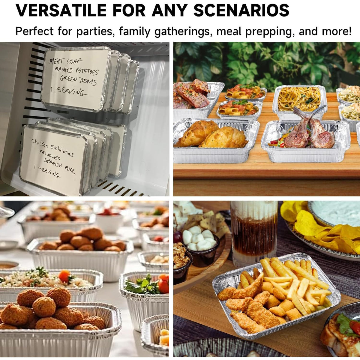 Aluminum Foil Pans with Lids 20 Pack, Disposable Food Containers