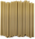 Disposable Plastic Drinking Straws, Straight 7.75-Inch, Gold, 500 Count