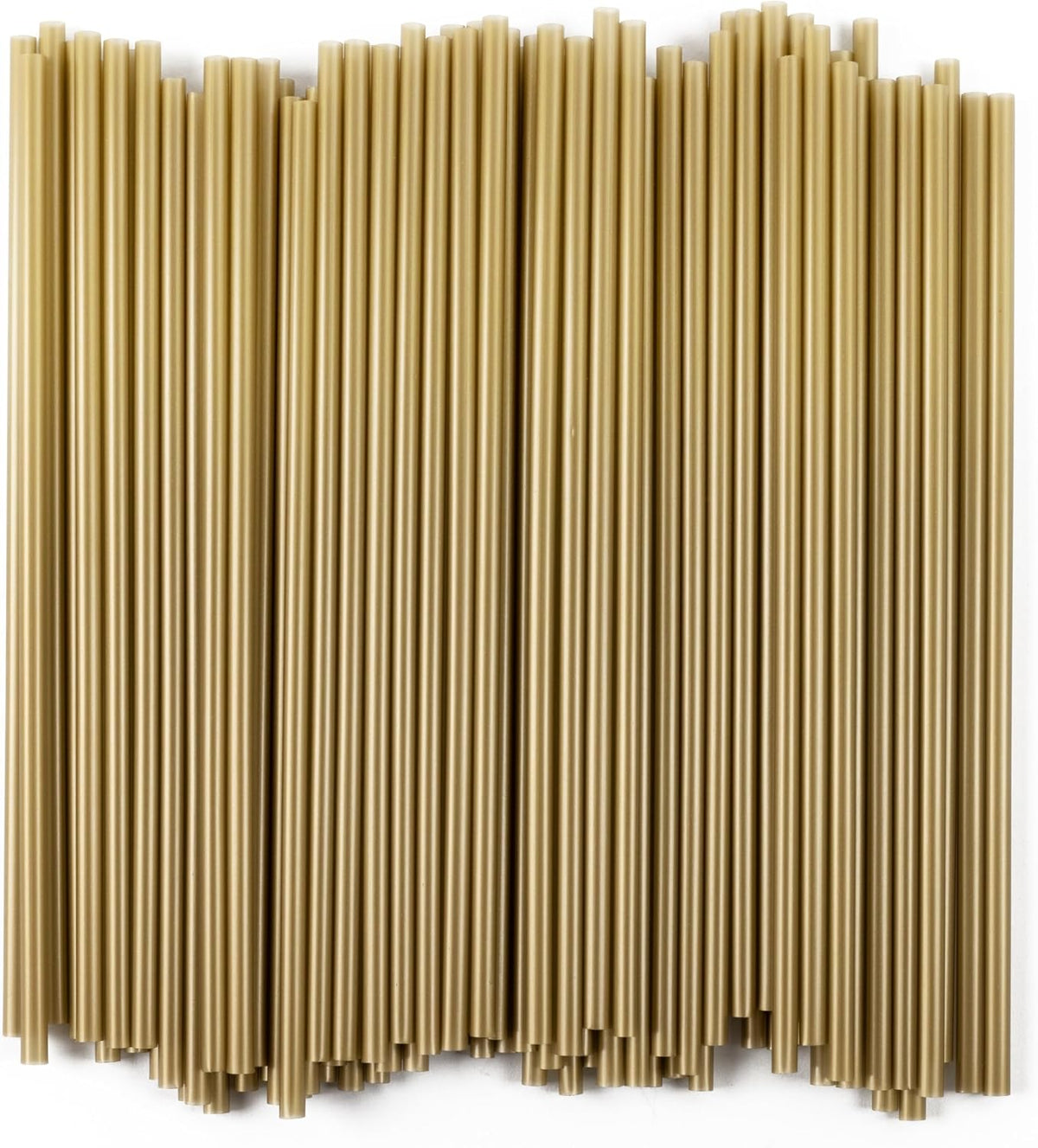 Disposable Plastic Drinking Straws, Straight 7.75-Inch, Gold, 500 Count