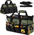 18-Inch Large Tool Bag, 16-Pocket Portable Tool Box Organizer Storage, Heavy Duty Tactical Toolbag with Big Zipper