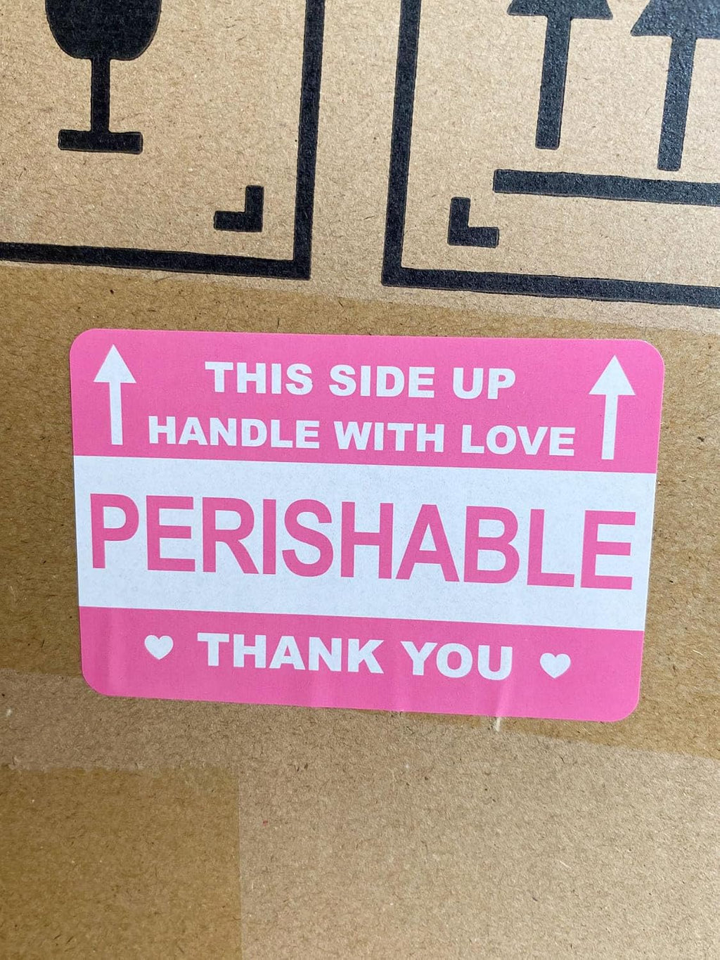 2"x3" 200 PCS Perishable This Side Up Handle with Love Labels Stickers Shipping Mailing Cartons Envelops Adhesive