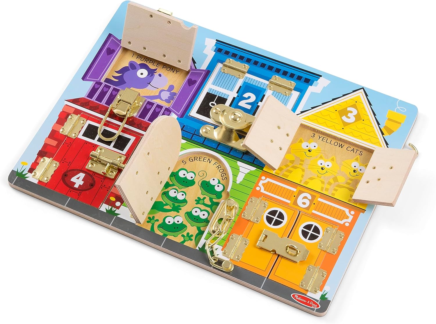 Melissa & Doug Latches Wooden Activity Board - Montessori Busy Board for Preschool Toys, Sensory Toys for Kids