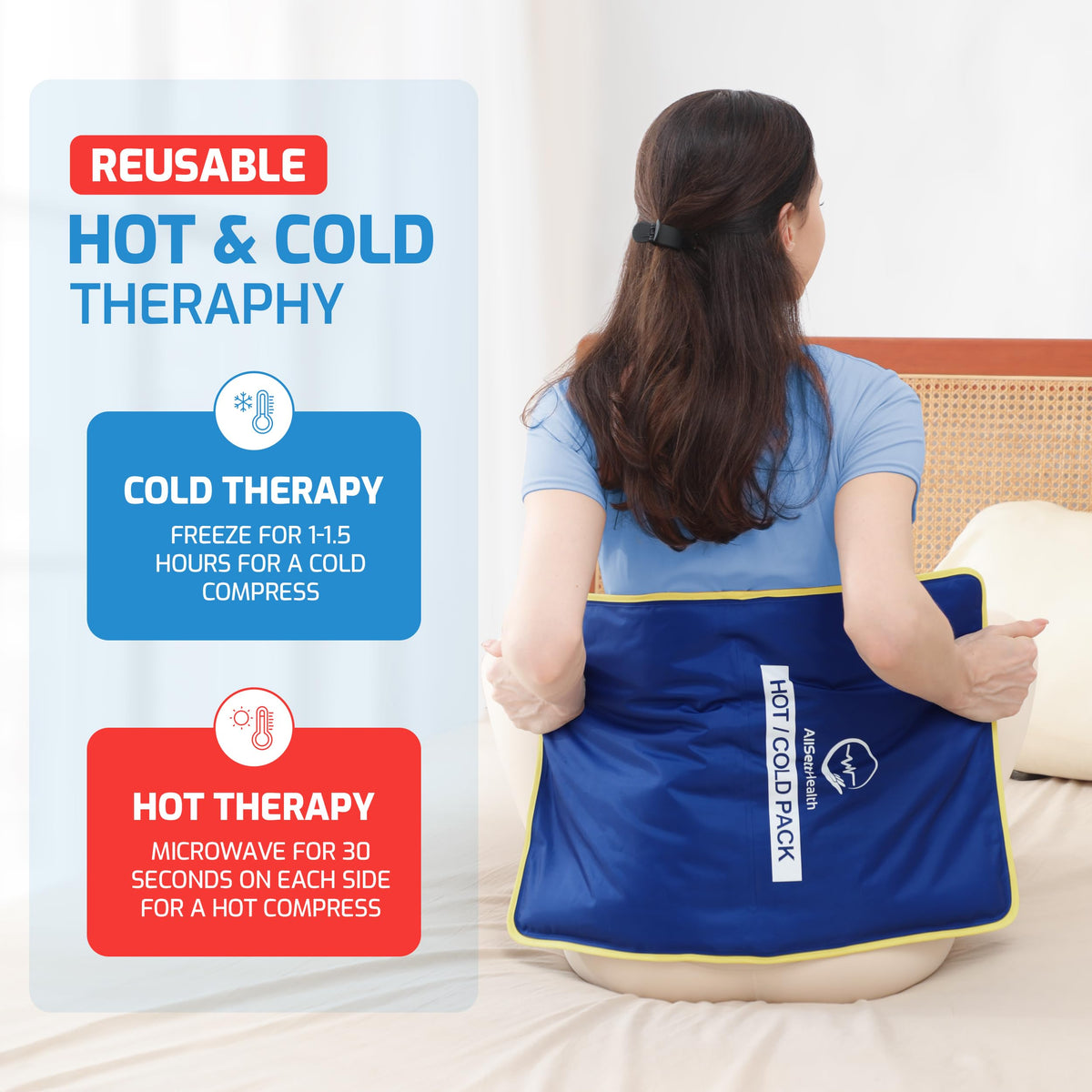 Extra Large Reusable Ice Pack for Injuries, Gel Ice Pack for Back Pain