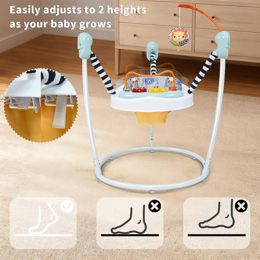 Baby Jumper Activity Center with lusic Lights & Sounds -Gentle llonster Baby Bouncer Stationary Entertainment