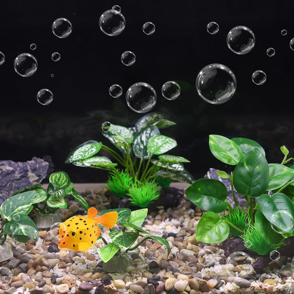 Silk Aquarium Plastic Plants Fish Tank Decor Driftwood for Fish Green 5pcs