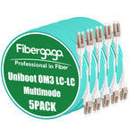 OM3 LC to LC Fiber Patch Cable Multimode 2M(7ft), 5Pack