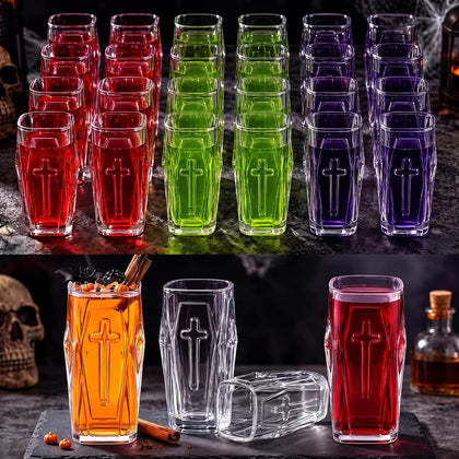 24 Pcs Coffin Shot Glasses 1.85 oz Halloween Shot Glasses, Clear