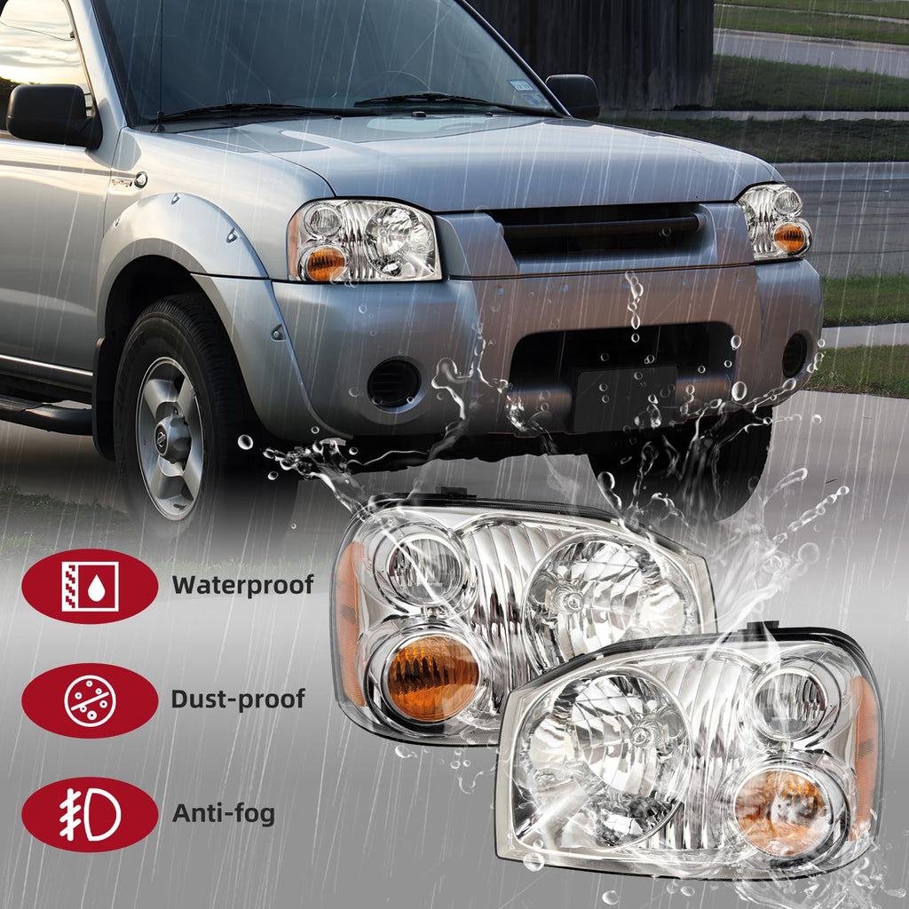 Headlight Compatible with Nissan Frontier 2001-2004, Pair