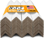 24" x 2" x 2" Reinforced Cardboard Edge Protectors, White (Pack of 100) – 0.12" Thick Medium-Duty Cardboard Corner