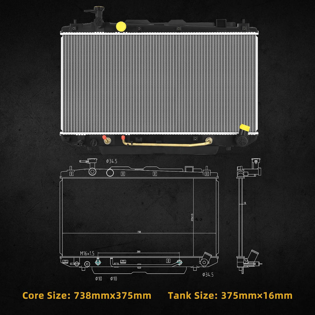 DWVO Complete Radiator Compatible with 2001-2005 Toyota RAV4