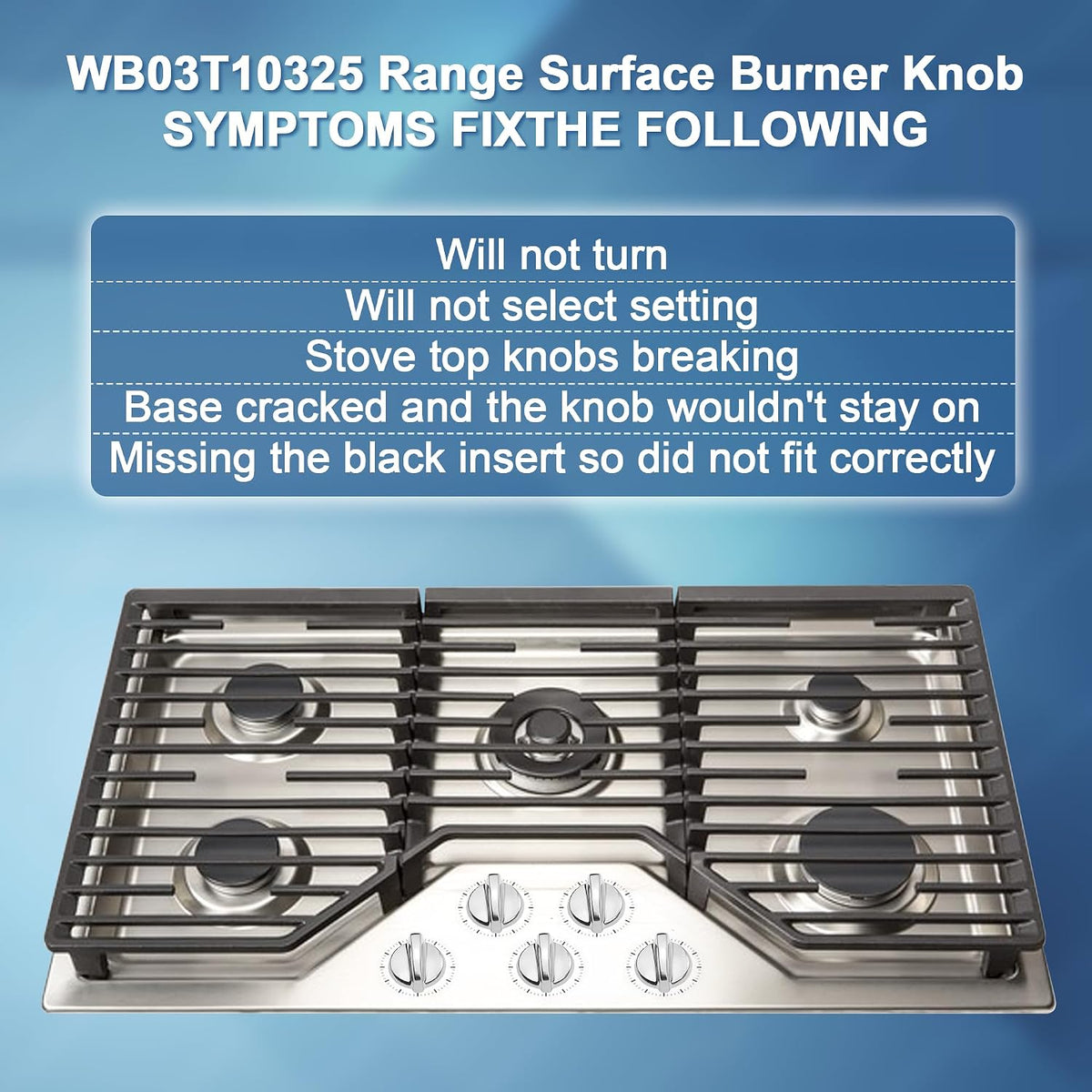 Fetechmate WB03T10325 Burner Control Knobs Fit for GE Electric Stove