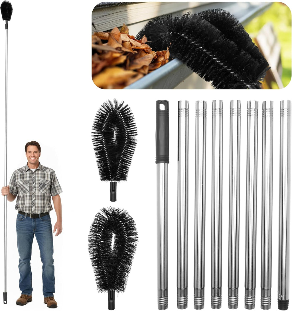 Premium 10.5 ft Gutter Cleaning Tools From The Ground Adjustable Gutter Cleaning with Pole No Ladder Needed Long