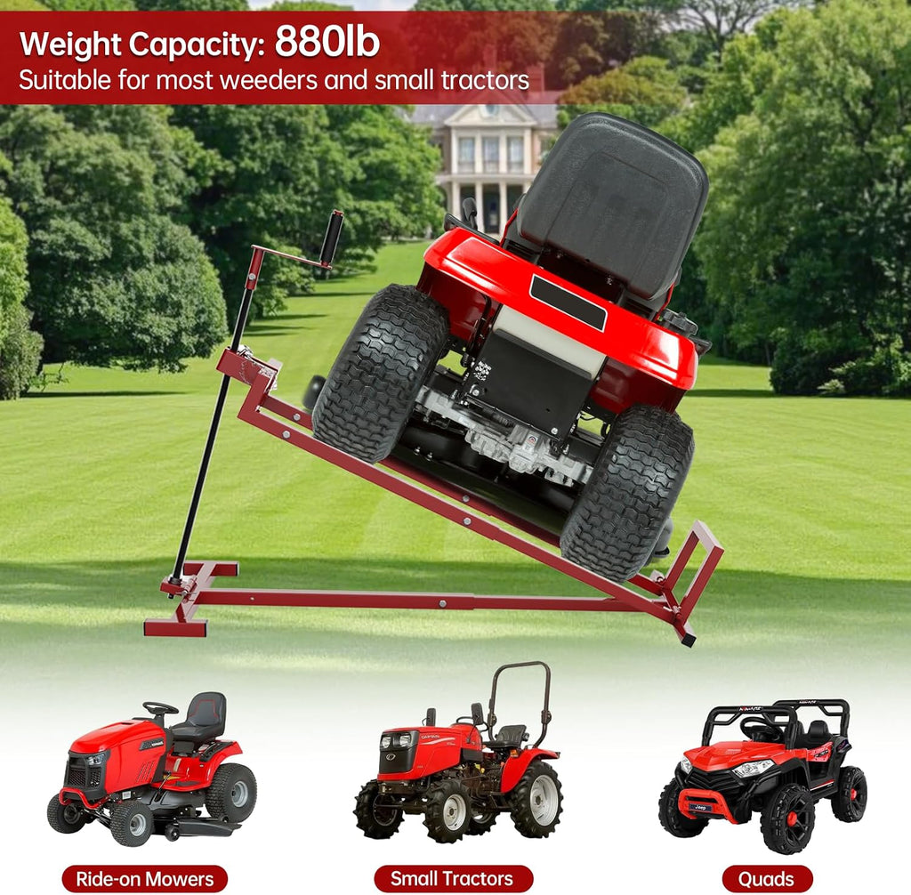 Lawn Mower Lift Jack, Telescopic Maintenance Jack for Riding Lawn Mowers, Zero Turn Mowers and Garden Tractors