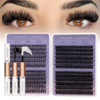 560Pcs Lash Clusters Kit, Cluster Eyelash Extensions 10-18mm