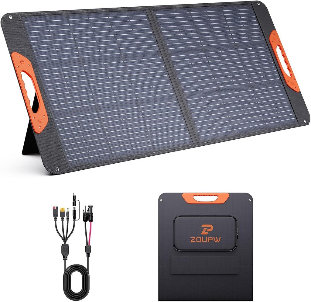 100W Portable Solar Panel for Power Station,23.5% Efficiency Mono Foldable Solar Charger for Jackery 300/Ecoflow