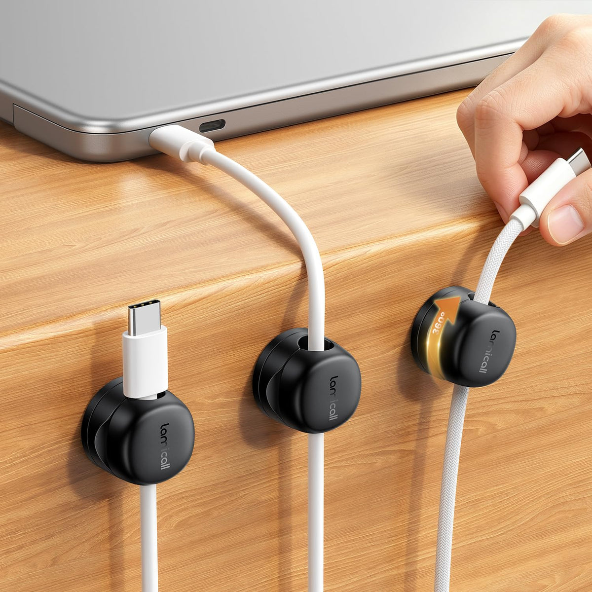 Lamicall 6 Pack Rotating Magnetic Cord Organizer Clips Cable Management