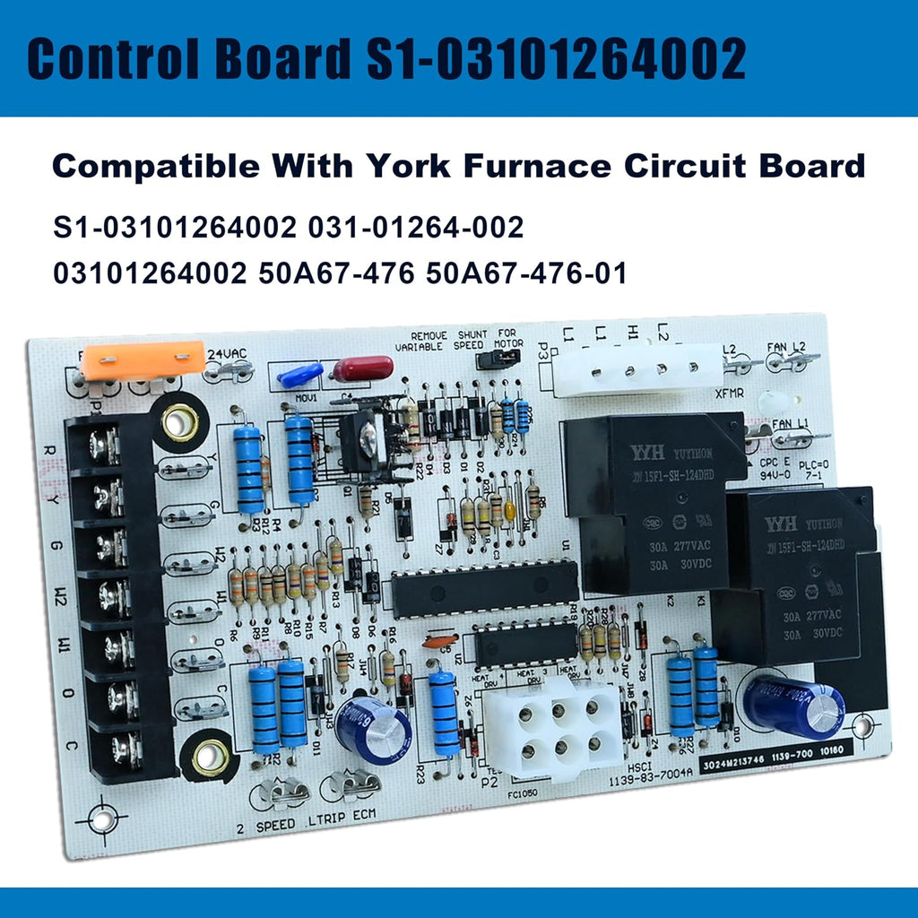 Upgraded S1-03101264002 Furnace Control Circuit Board Replacement for York