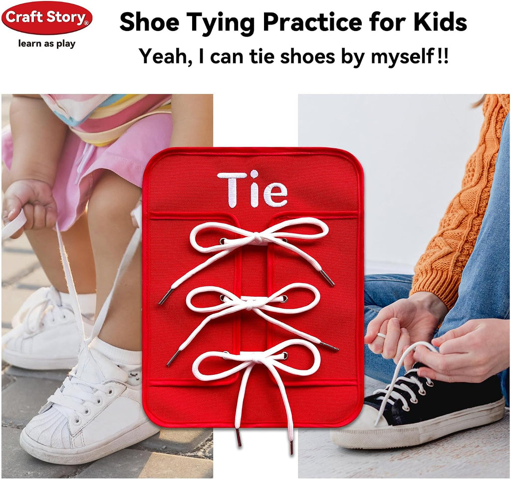 Toddlers Montessori Toys Busy-Board for 3 4 5 Year Girls Boys Gifts, Sensory Basic-Life-Kills Shoe-Tying Practice for