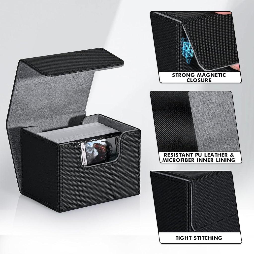 MTG Deck Box Holds 120+ Single Sleeved Cards Commander Deck Box | Card Deck Box for Trading Cards Magnetic Card
