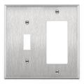 ENERLITES Combination Toggle Switch&Decorator Receptacle Metal Wall Plate