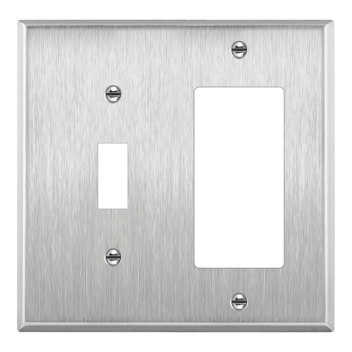 ENERLITES Combination Toggle Switch&Decorator Receptacle Metal Wall Plate