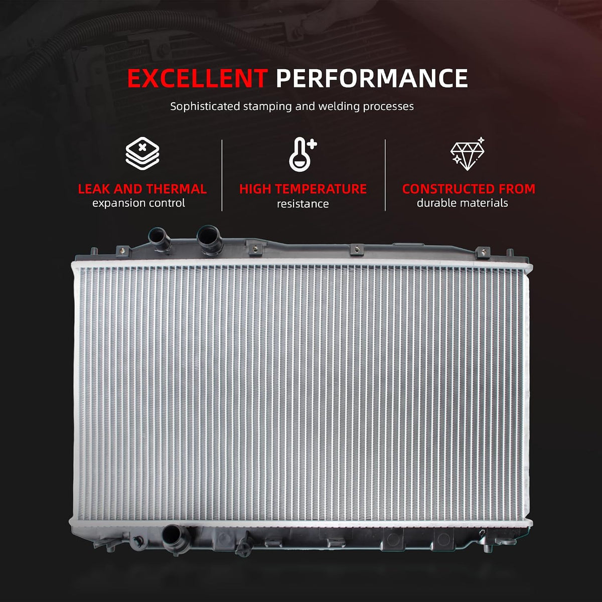 Engine Coolant Radiator Fits for Honda Civic DX/EX/GX/LX/Sport/Si, for Honda MUGEN Si, 1.8L/2.0L 2006-2012, OE Replacement CU2922, 2922, 2926, 8012926, 8012922, 19010RNBA51, 19010RNBC51