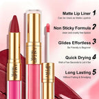 Brown Lip Liner Pink Matte Liquid Lipstick Combo for Women