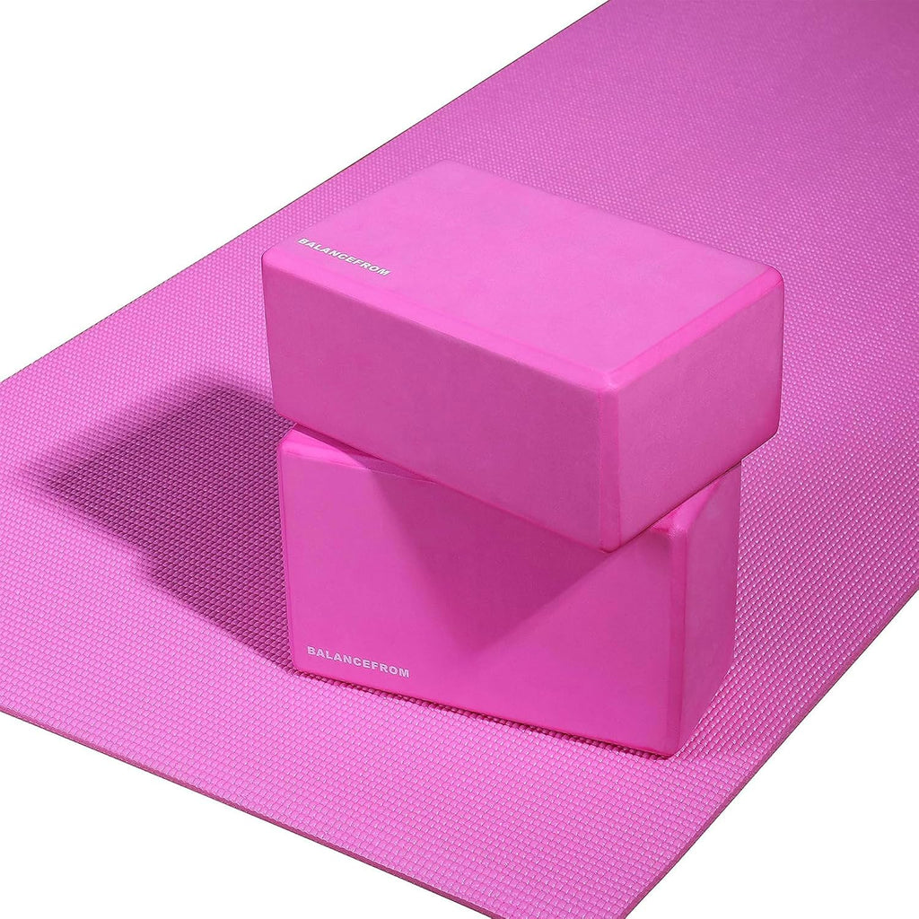 Signature Fitness All Purpose 0.25 Inch Thick High Density No Tear Exercise Yoga Mat with Strap & Lightweight