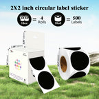 2 Inch Round Adhesive Color-Code Dot Stickers,4Rolls/2000 per Rolls dots Label Dispenser Box, Circle Stickers Label