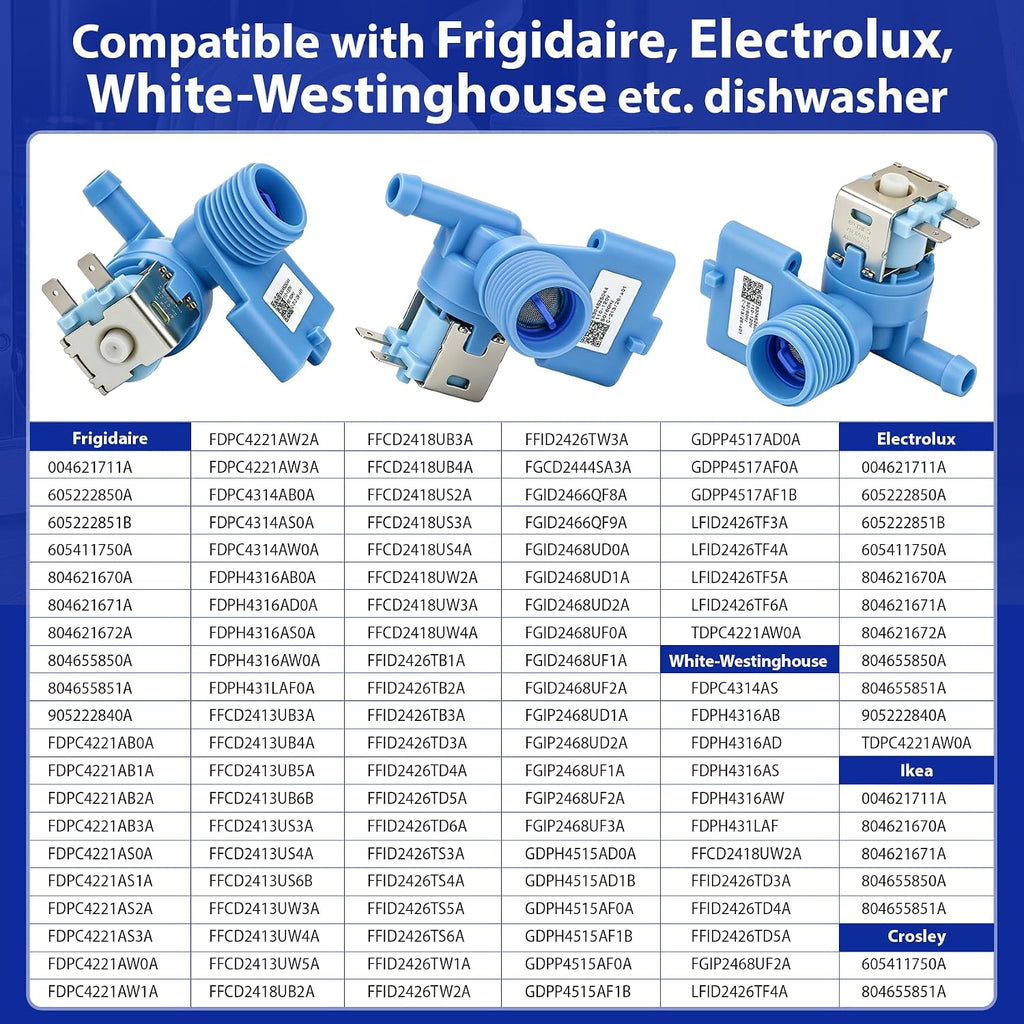 5304525044 Dishwasher Water Inlet Valve Compatible With frigidaire