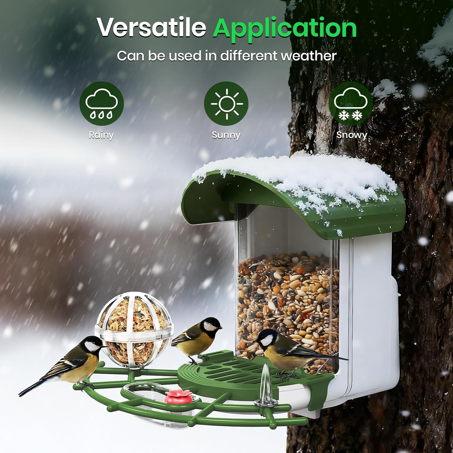 Bird Feeder, 3.3LB Bird Feeder for Outdoors, Wild Bird House for Hummingbird, Cardinals, Ideal Christmas Gift for