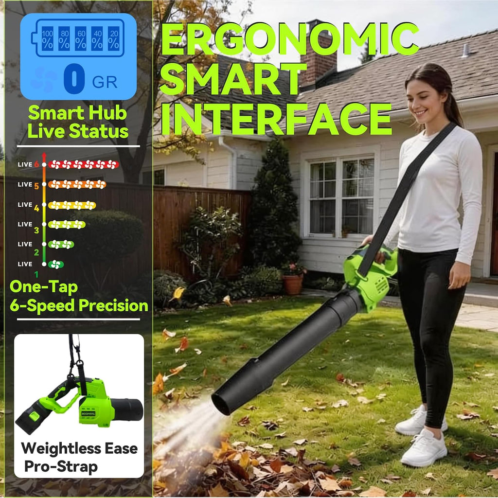 Leaf Blower Cordless with Battery and Charger, Cordless Leaf Blower with Rotatable Body, 2-Pack 20V Batteries