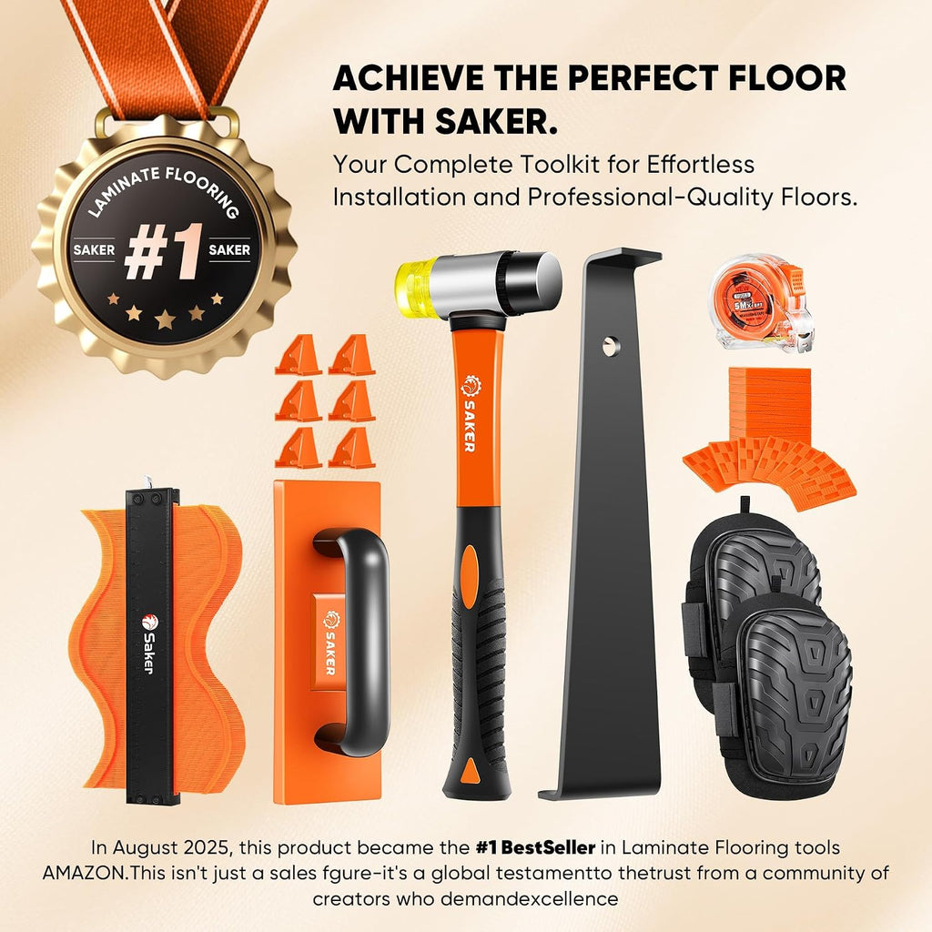 Laminate Flooring Tools, 107-Piece Wood Flooring Installation Kit with 100 Flooring Spacers,Tapping Block with