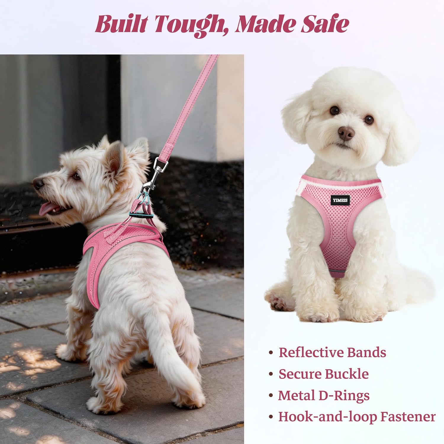 Dog Harness and Leash Set, No Pull Soft Mesh Pet Harness, Reflective Adjustable Puppy Vest for Small Medium Large